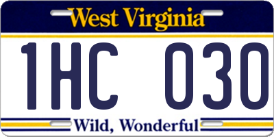 WV license plate 1HC030