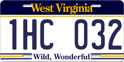 WV license plate 1HC032