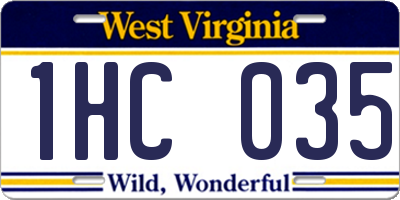 WV license plate 1HC035