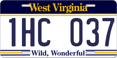 WV license plate 1HC037