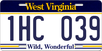 WV license plate 1HC039
