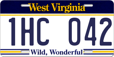 WV license plate 1HC042