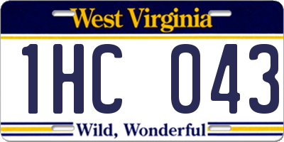 WV license plate 1HC043