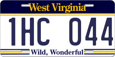 WV license plate 1HC044