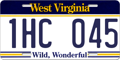 WV license plate 1HC045