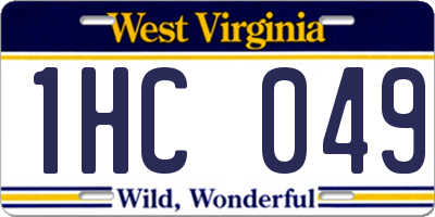 WV license plate 1HC049