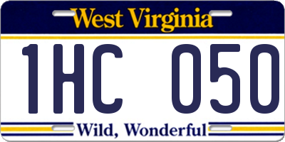 WV license plate 1HC050