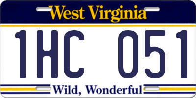 WV license plate 1HC051