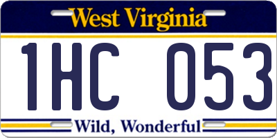 WV license plate 1HC053
