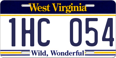 WV license plate 1HC054