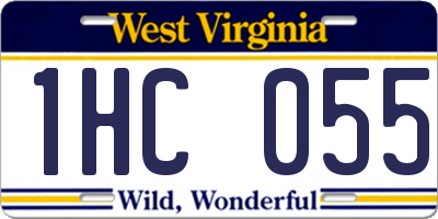 WV license plate 1HC055