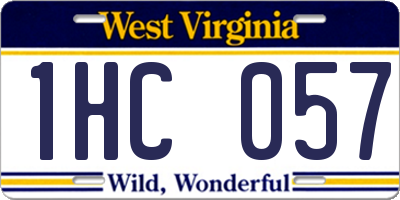 WV license plate 1HC057
