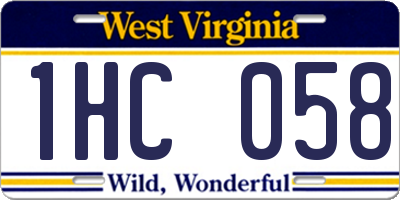 WV license plate 1HC058