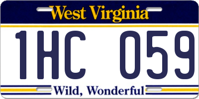 WV license plate 1HC059