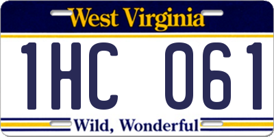 WV license plate 1HC061