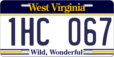 WV license plate 1HC067