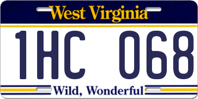 WV license plate 1HC068