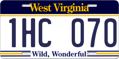 WV license plate 1HC070