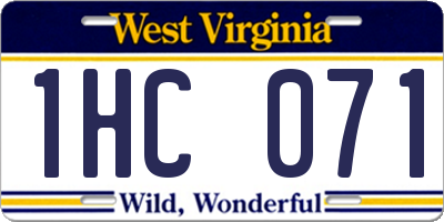 WV license plate 1HC071