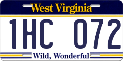 WV license plate 1HC072