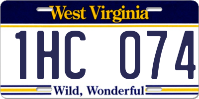 WV license plate 1HC074