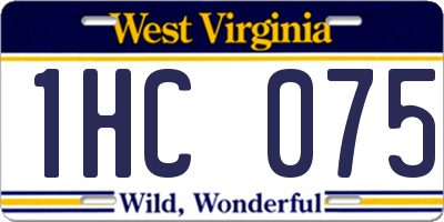 WV license plate 1HC075