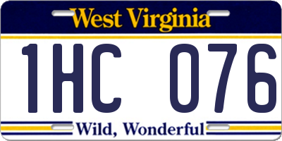 WV license plate 1HC076