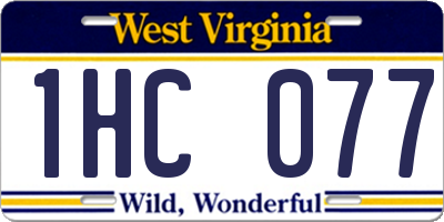 WV license plate 1HC077