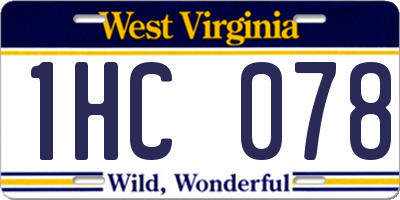 WV license plate 1HC078