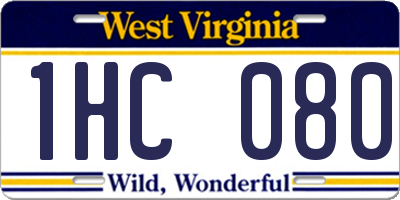 WV license plate 1HC080