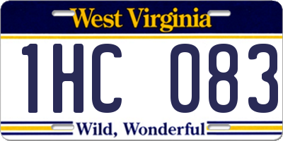 WV license plate 1HC083