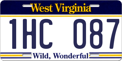 WV license plate 1HC087