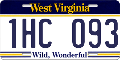 WV license plate 1HC093