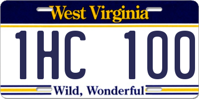 WV license plate 1HC100