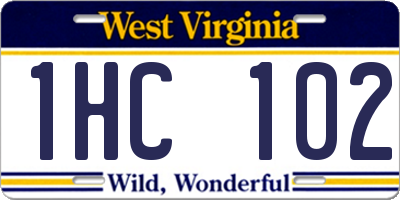 WV license plate 1HC102