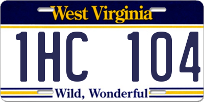 WV license plate 1HC104