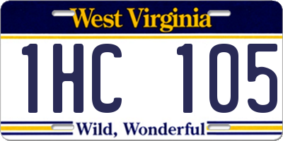 WV license plate 1HC105