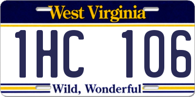 WV license plate 1HC106