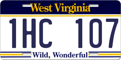 WV license plate 1HC107