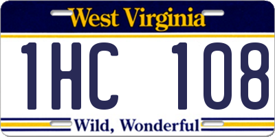 WV license plate 1HC108