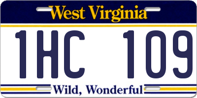 WV license plate 1HC109