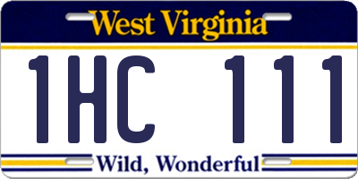 WV license plate 1HC111