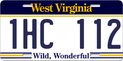 WV license plate 1HC112