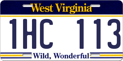 WV license plate 1HC113