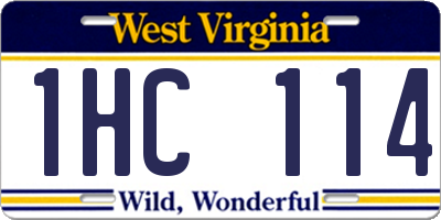 WV license plate 1HC114