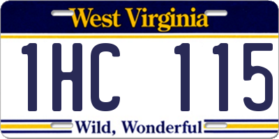 WV license plate 1HC115