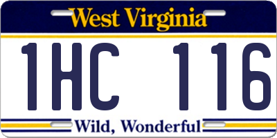 WV license plate 1HC116