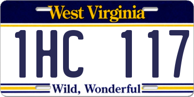 WV license plate 1HC117