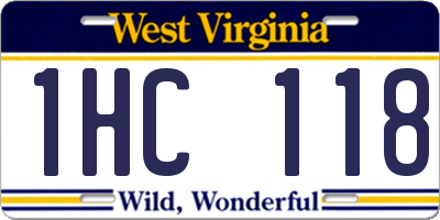 WV license plate 1HC118