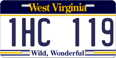 WV license plate 1HC119